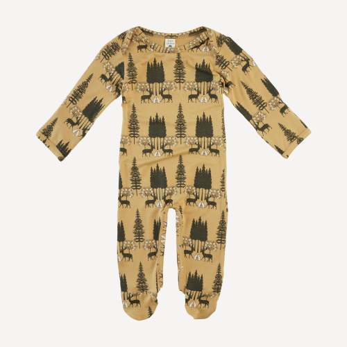 long sleeve lap neck footie | taffy magical forest | bamboo – kate quinn