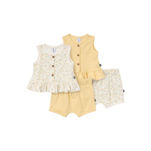 Sleeveless Peplum Tops and Shorts Set