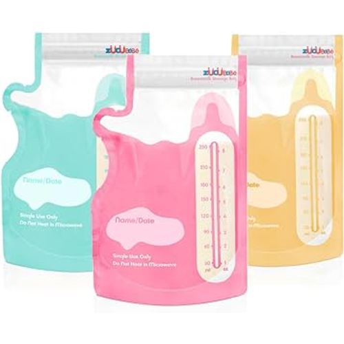 Breastmilk Storage Bags(150PCS)，8oz Milk Storage Bags for Breastfeeding，BPA Free with Easy Pour Spout, Self Standing, for Refrigeration and Freezing