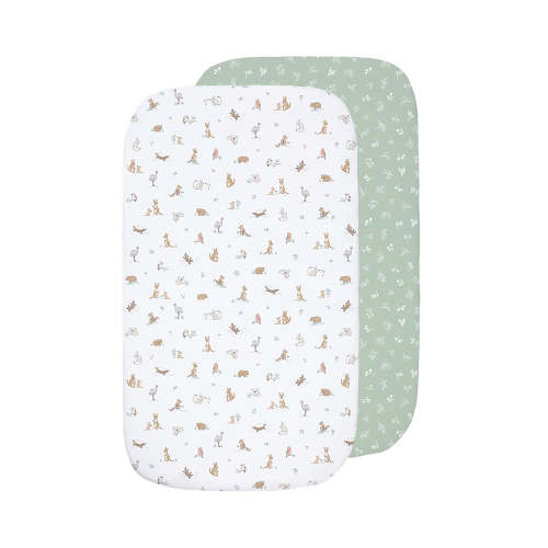 2 Pack Organic Bedside Sleeper Fitted Sheet - Australiana