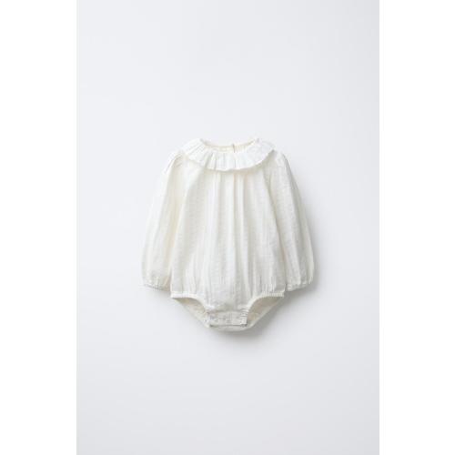 EMBROIDERED FAGOTING BODYSUIT - Ecru | ZARA United States