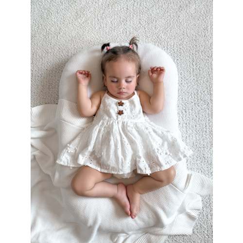 Claire Romper - White Embroidered