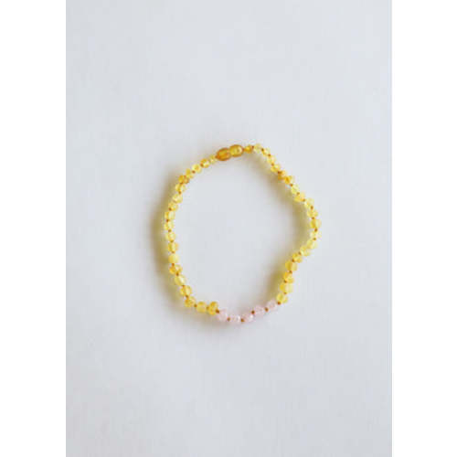 Raw Honey Baltic Amber + Rose Quartz || Necklace – CanyonLeaf