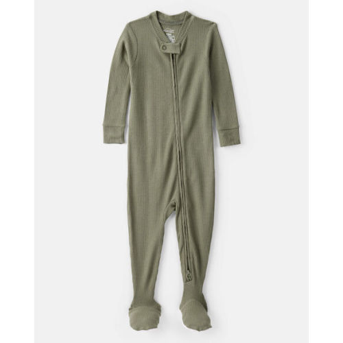 Baby Boy PurelySoft Long-Sleeve 2-Way Zip 1-Piece Pajamas - Green - Carter's | Carter's