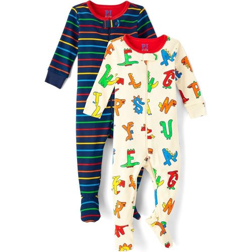 The Children's Place Unisex Baby and Toddler 100% Cotton Long Sleeve Zip Front One Piece Footed Pajamas,Sleep & Play