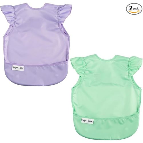Tiny Twinkle Mess Proof Baby Bibs | 2 Pack Waterproof Toddler Bib for Eating | Baby Apron for Feeding, Machine Washable, Perfect Shower Gift (Sweet Treat, 6–24M)