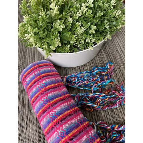 Mexican Cotton Rebozo & Baby Wrap - Blush Rainbow