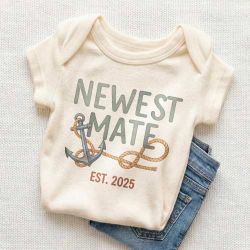 Newest Mate Est 2026 Baby Onesie - Cute Nautical Anchor Bodysuit