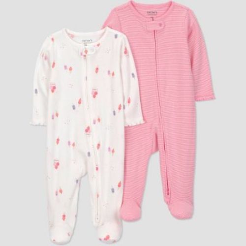 Carter's Just One You® Baby Girls' 2pk Ice Cream Sleep N' Play - Cream/Pink 6M