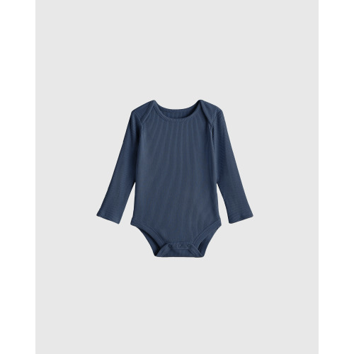 Softest Rib Long Sleeve Bodysuit in Deep Sea Blue