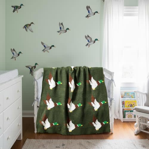 Hahafelt Mallard Duck Baby Blanket for Boys and Girls, Muslin, Breathable, Soft, 40 x 32 Inches Toddler Blanket Knit Nursery Receiving Swaddle Blankie Baby Bedding for Newborn Shower Gift