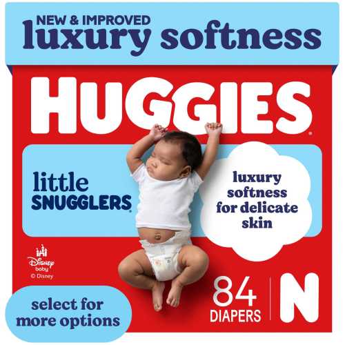 Huggies, Little Snugglers Baby Diapers, Size Newborn, 84 ct, Leakproof