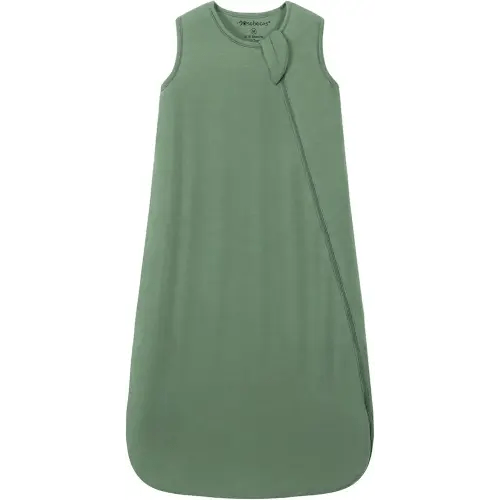 Mosebears Unisex Baby Sleep Sack 1.0 TOG, Supersoft Rayon Made from Bamboo Wearable Blanket with 2-Way Zipper (Dark Green,0-6 Months)