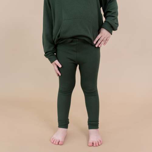 Ribbed Leggings in Fir