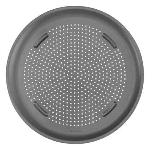GoodCook AirPerfect Pizza Pan with Cutting Guides, 16-Inch, Gray | Premium Insulated Perforated Durable Carbon Steel Construction, Nonstick Pizza Crisper