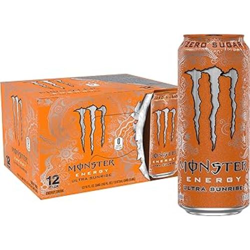 Monster Energy Ultra Sunrise, Sugar Free Energy Drink, 16 Ounce (Pack of 12)