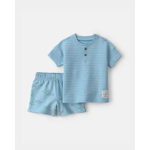 Baby Boy 2-Piece Shark Top & Short Set - Blue | Carter's