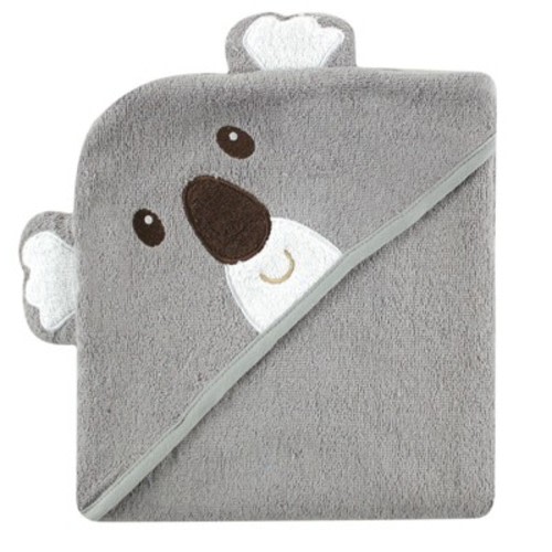 Luvable Friends Baby Unisex Cotton Animal Face Hooded Towel, Koala, One Size