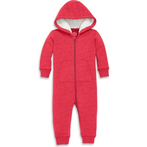 Baby Teddy Fleece-Lined Zip Romper, 6-12M