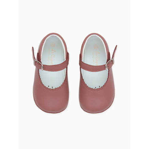 Dusty Pink Leather Baby Mary Jane Shoes