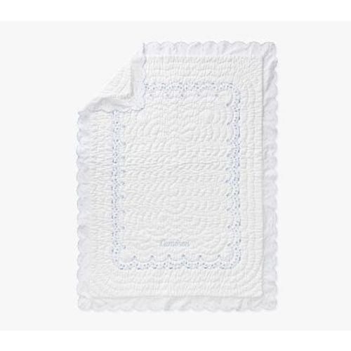 Welcome Home Star Embroidered Baby/Toddler Quilt ,36x50, Blue