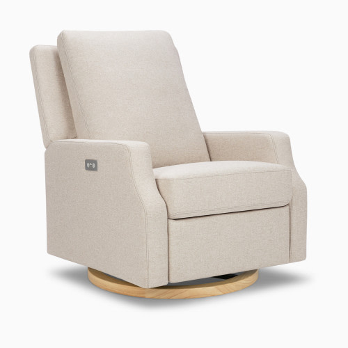Namesake Crewe Electronic Recliner and Swivel Glider - Performance Beach Eco-Weave With Light Wood Base