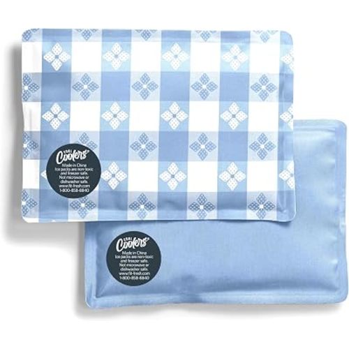 Fit & Fresh Cool Coolers Soft Ice for Lunch Bags 2pk, Flexible Stretch Nylon, Durable, Reusable Lunch Box Ice Packs, Soft Ice, Reusable Freezer Packs, Lunch Ice, Cornflower Blue Picnic