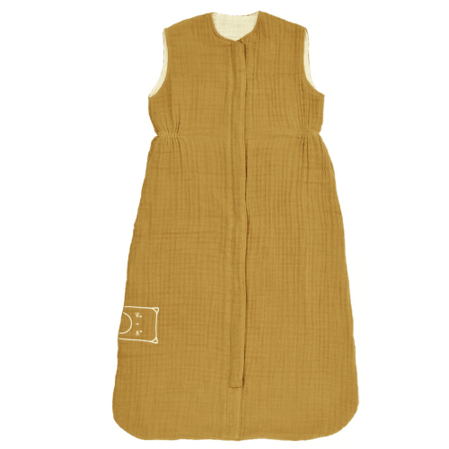 GULDVÄVARE
Wearable blanket, dark yellow/beige, 6-18 months
