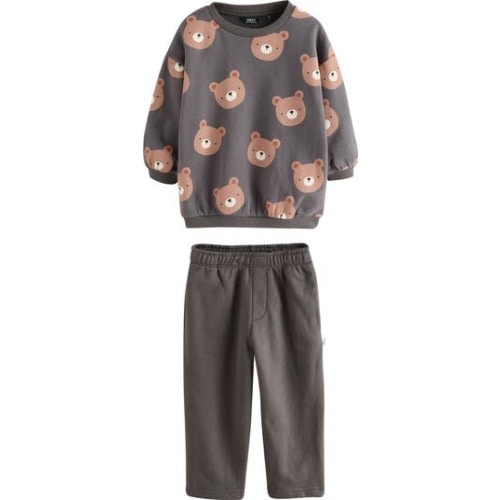 Bear Print Sweatshirt & Joggers Set, 12-18M
