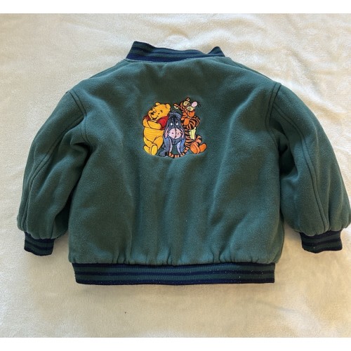 Disney Boys Jacket Size 4/5 Years Pooh Reversible Bomber Varsity Vintage Y2k