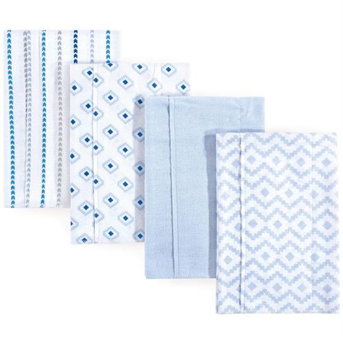 Hudson Baby Unisex Baby Cotton Flannel Burp Cloths, Boy Modern, One Size
