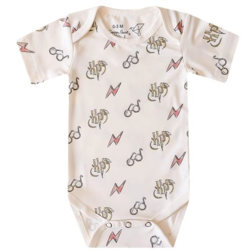 Copper Pearl Short Sleeve Bodysuit Baby: Ultra Soft Bodysuits for Newborns and Infants - Stylish, Comfortable, Overlap Shoulders, Premium Knit Fabric - Harry Potter™, 12-18 Months