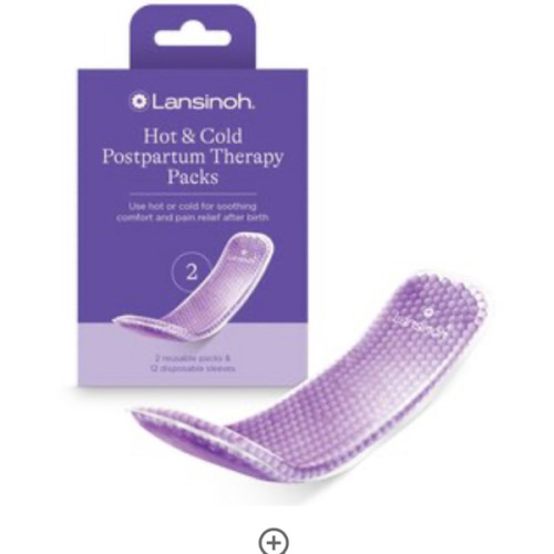 Lansinoh Hot and Cold Pads for Postpartum Essentials, Purple, 2 CT