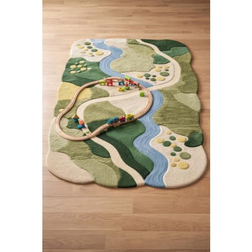 Hand Tufted Play Rug | Road River Landscape Montessori Carpet