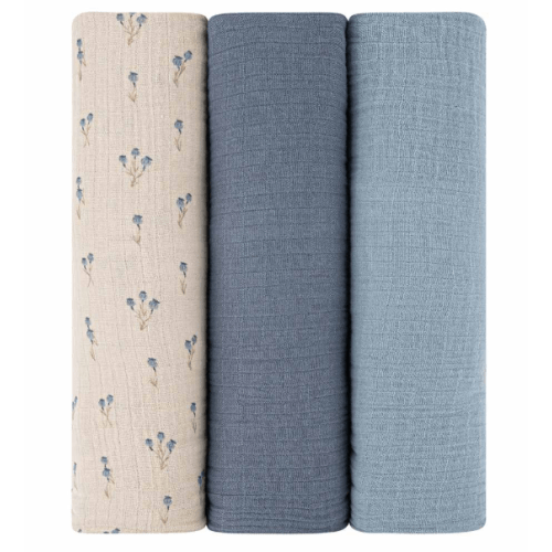 3 Pack Cotton Muslin Swaddle Blanket – Ely's & Co.