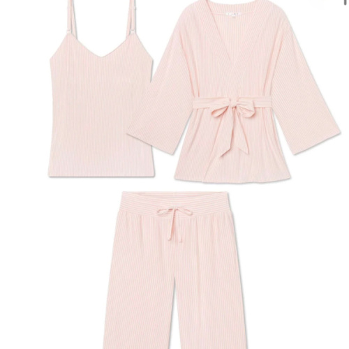 LAKE | Women | DreamModal® Pajamas | English Rose Pencil Stripe Maternity Kimono Bundle