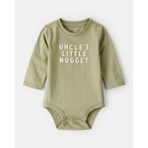 Baby Boy Uncles Little Nugget Long-Sleeve Graphic Bodysuit - Green - Carter's | Carter's