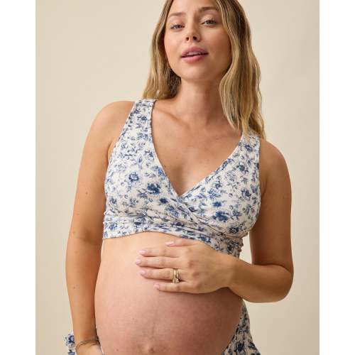 French Terry Racerback Nursing & Sleep Bra | Navy Toile - Kindred Bravely
