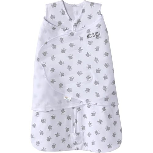 HALO 100% Cotton Sleepsack Swaddle, 3-Way Adjustable Wearable Blanket, TOG 1.5, Lamb Scribble White, Newborn, 0-3 Months