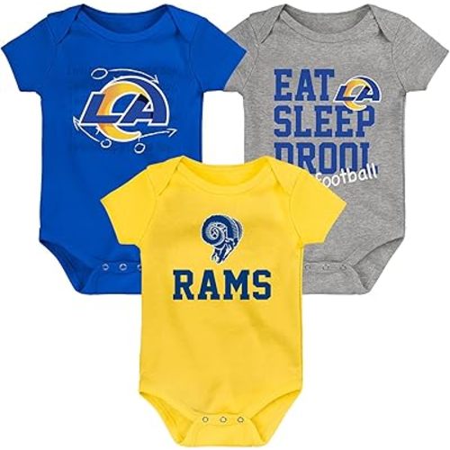 Outerstuff Newborn & Infant // NFL Three-Pack Eat, Sleep & Drool Retro Bodysuit Set