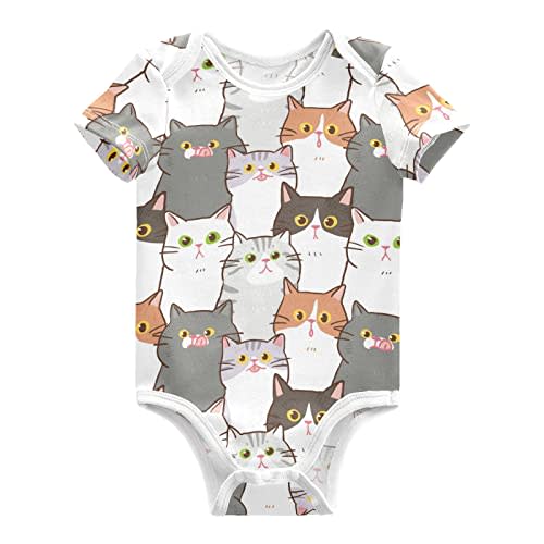 vvfelixl Baby Girls' Bodysuits Llama Alpaca Cactus Short Sleeve Cotton Baby Clothes For Girls 0-24 Months Black