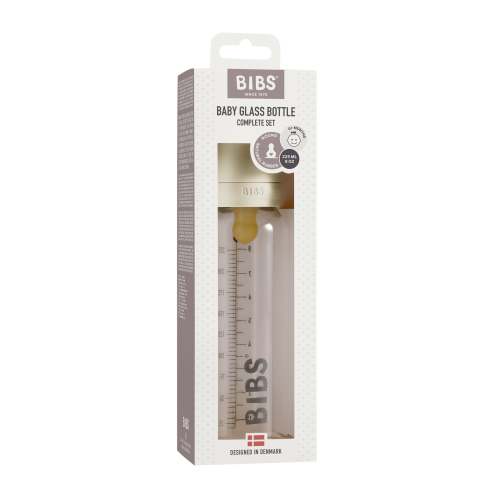 Glass Baby Bottle with Natural Rubber Nipple Complete Set