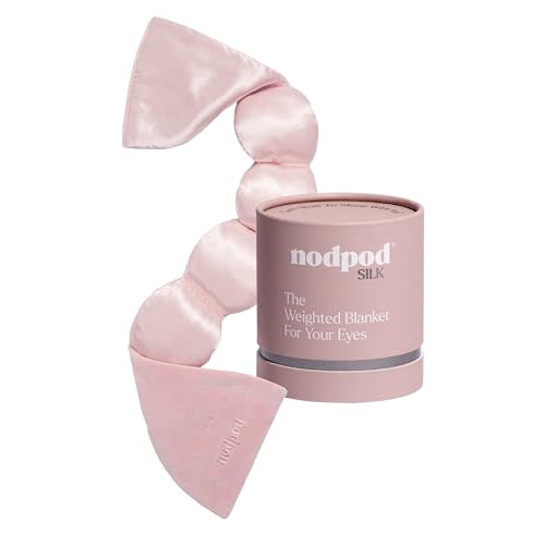nodpod Mineralized Silk Gentle Pressure Sleep Mask, Weighted Eye Mask | Patented Light Blocking Design for Sleeping, Travel & Relaxation, Bead Filled, Machine Washable, BPA-Free, Petal