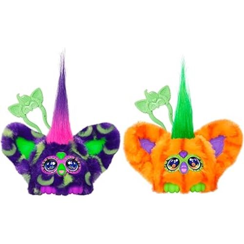 Furby Furblets 2 Pack of Fall Edition Mini Friends Trick-Ee & Boo-Kin, Electronic Plush Toys, Multicolor, Back to School Gifts, Ages 6+ (Amazon Exclusive)