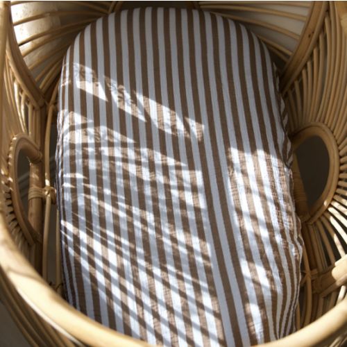 Organic Muslin Fitted Sheet - Blueberry Mocha – AEGI BLOOM