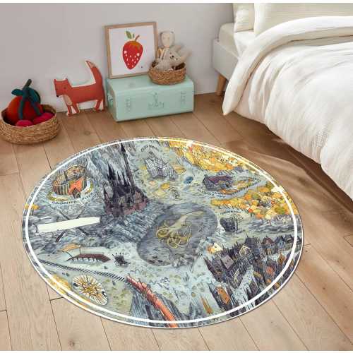 Wizarding School Map Rug