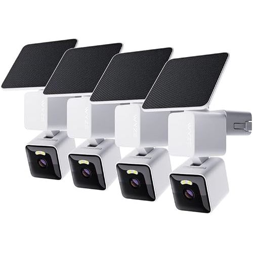 WYZE Solar Cam Pan, 2K Security Cameras Wireless Outdoor,(4-Pack)