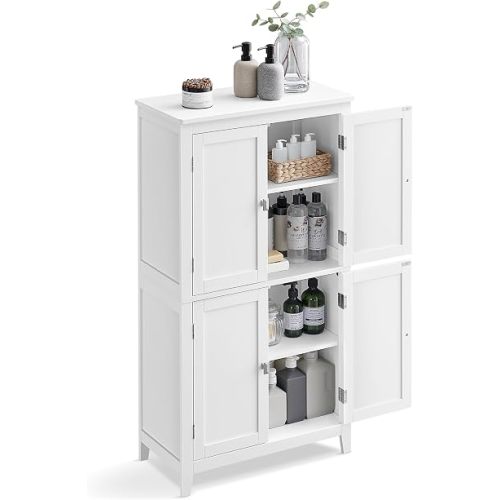 VASAGLE Floor Storage Cabinet, Freestanding Unit, 4 Doors