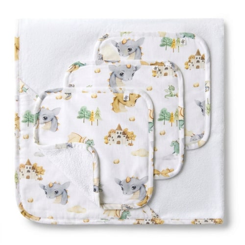Dragon Organic Baby Towel & Wash Cloth Set