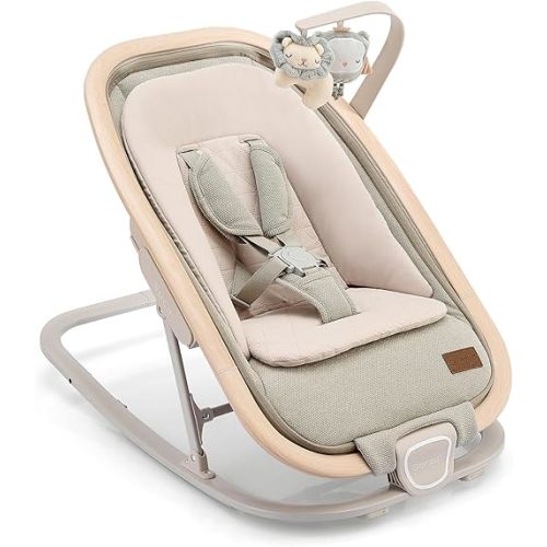 2-in-1 Baby Bouncer Seat for Infants, Portable Baby Rocker with 3 Recline Positions, Hanging Toys & Travel Bag